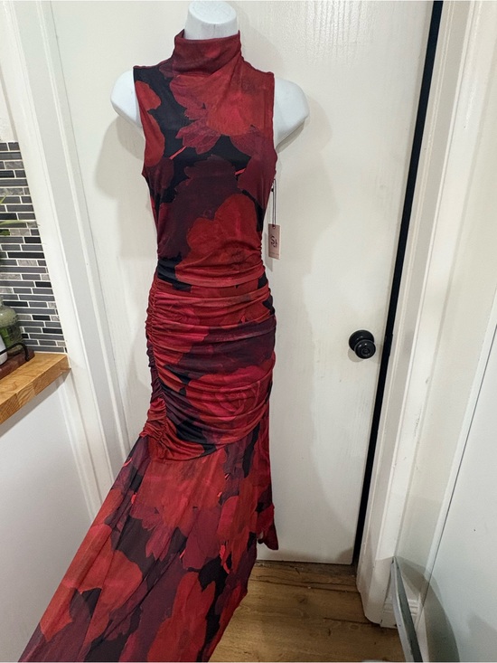 Sincerly Jules Dresses & Skirts - Sleeveless Red Retro evening whimsigoth Floral Ruched Maxi Dress